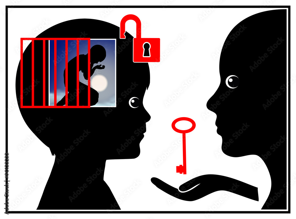 Child Psychiatry. Kid being treated by psychiatrist or therapist Stock