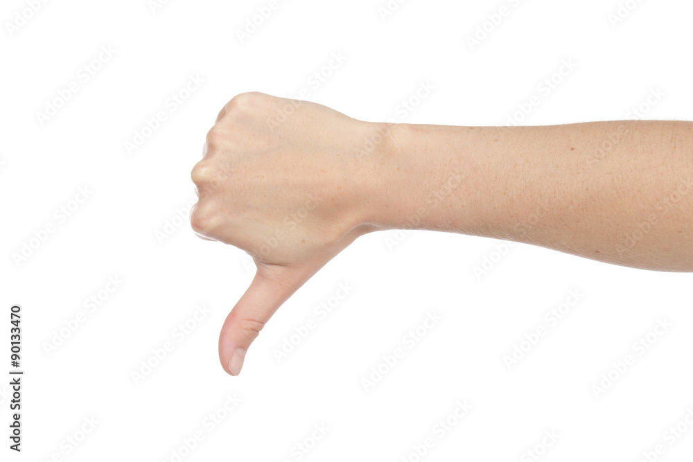 femme baissant pouce femme baissant pouce