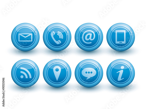Blue Contact glossy icons