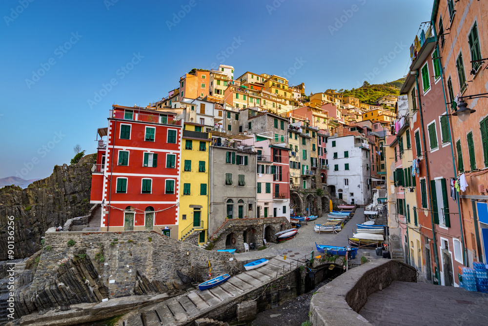 View of Riomaggiore village - Cinque Terre - Italy