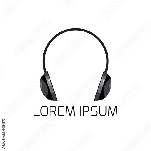 Headphone vector flat illustration