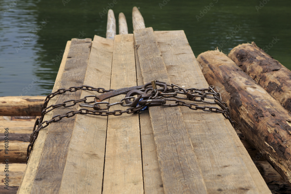 Fototapeta premium a raft in a river