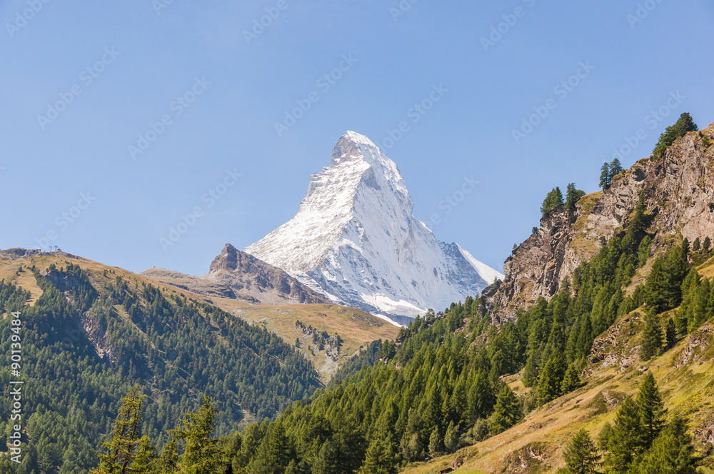 Zermatt, Dorf, Alpen, Schweizer Alpen, Zmutt, Furi, Wanderweg, Bergtal, Gletscher, Matterhorn, Schwarzsee, Wallis, Sommer, Schweiz