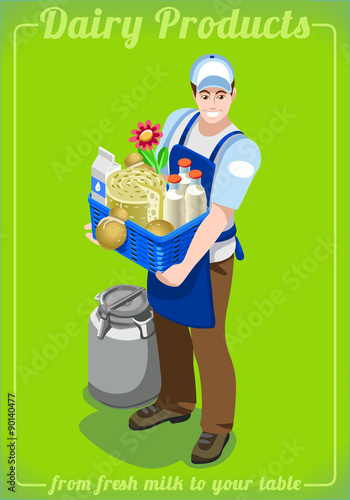 Dairy Services People Isometric