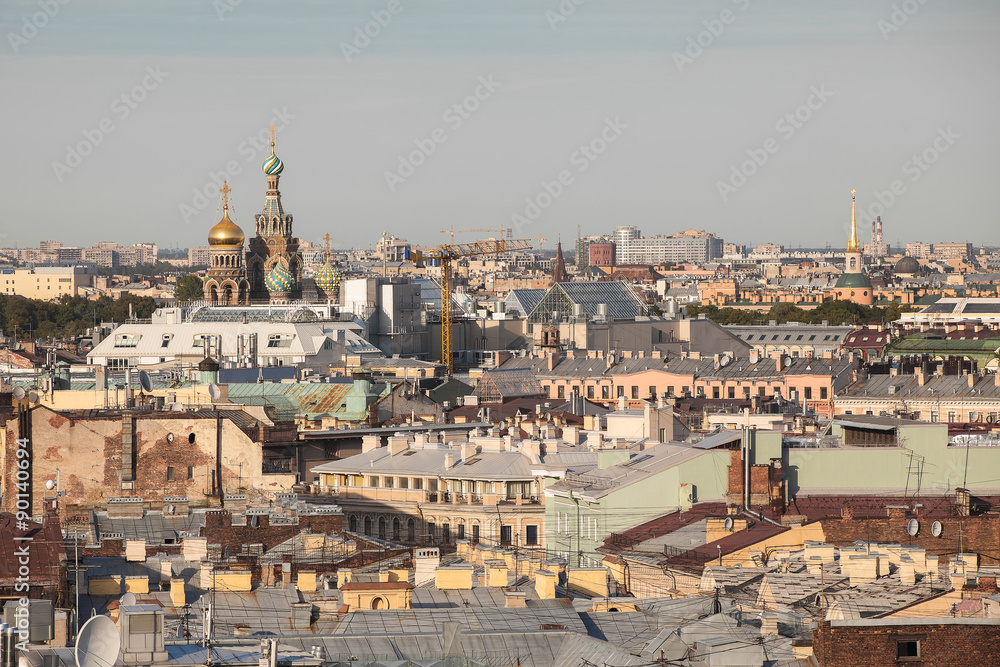 Old roofs in the center of St. Petersburg