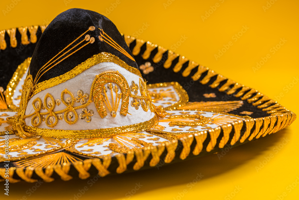 A festive black mexican mariachi sombrero foto de Stock | Adobe Stock