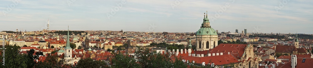 St. Nicholas Church and Charles Bridge viewed from Prague Castle (Czech Republic). St. Nicholas Church and Charles Bridge viewed from Prague Castle (Czech Republic).
