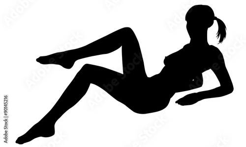 Sexy silhouette of a woman lying
