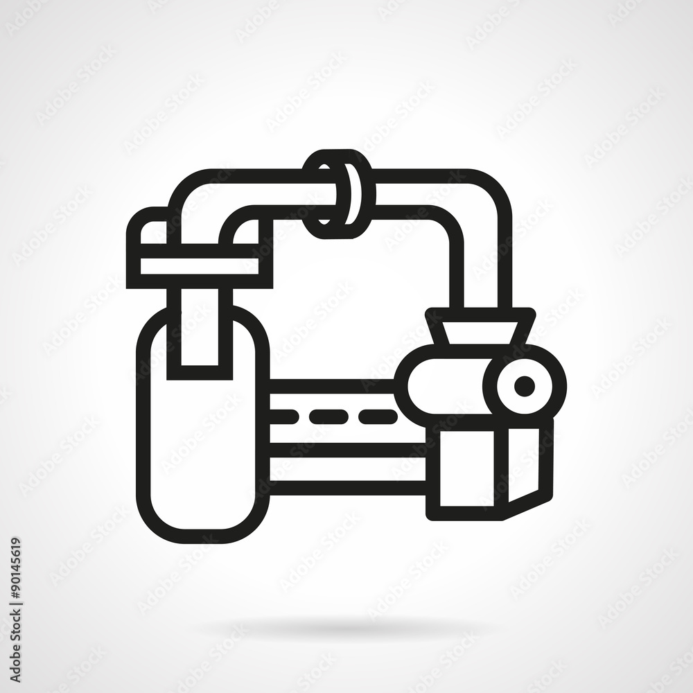 Glassworks factory simple line vector icon Glassworks factory simple line vector icon