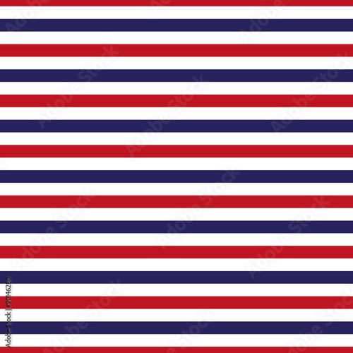 Seamless red, white and blue stripe pattern