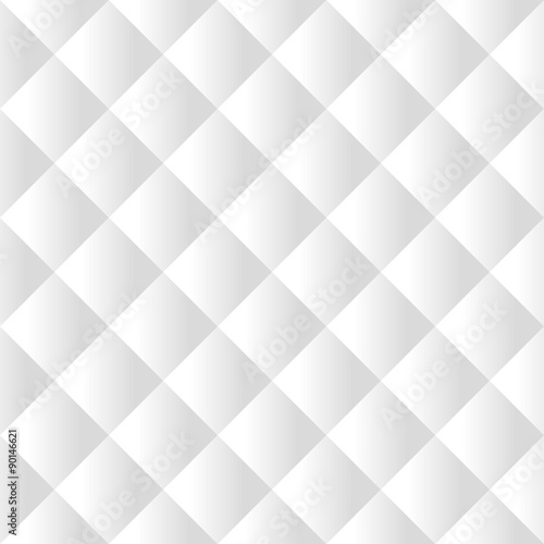 Seamless white padded upholstery vector pattern texture