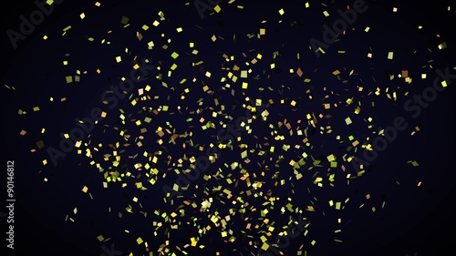 explosion of golden confetti