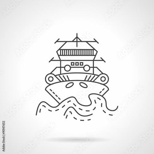 Tugboat thin line vector icon