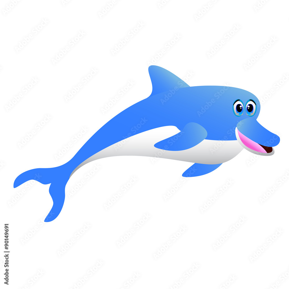 Dolphin cartoon - obrazy, fototapety, plakaty 