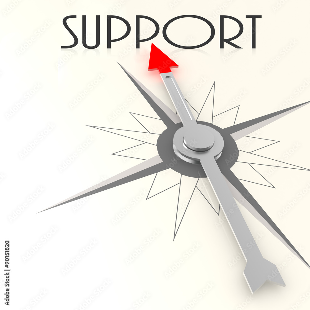 Compass with support word Compass with support word