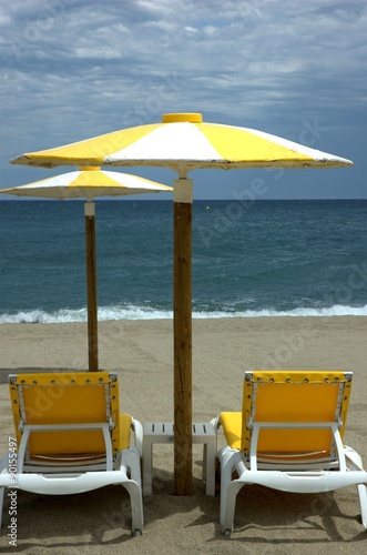 relaxation  sun beds  umbrellas 