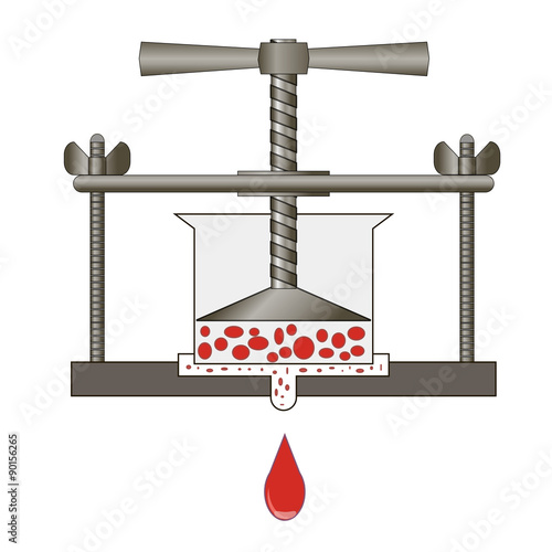 press for wine and crushing grapes into juice