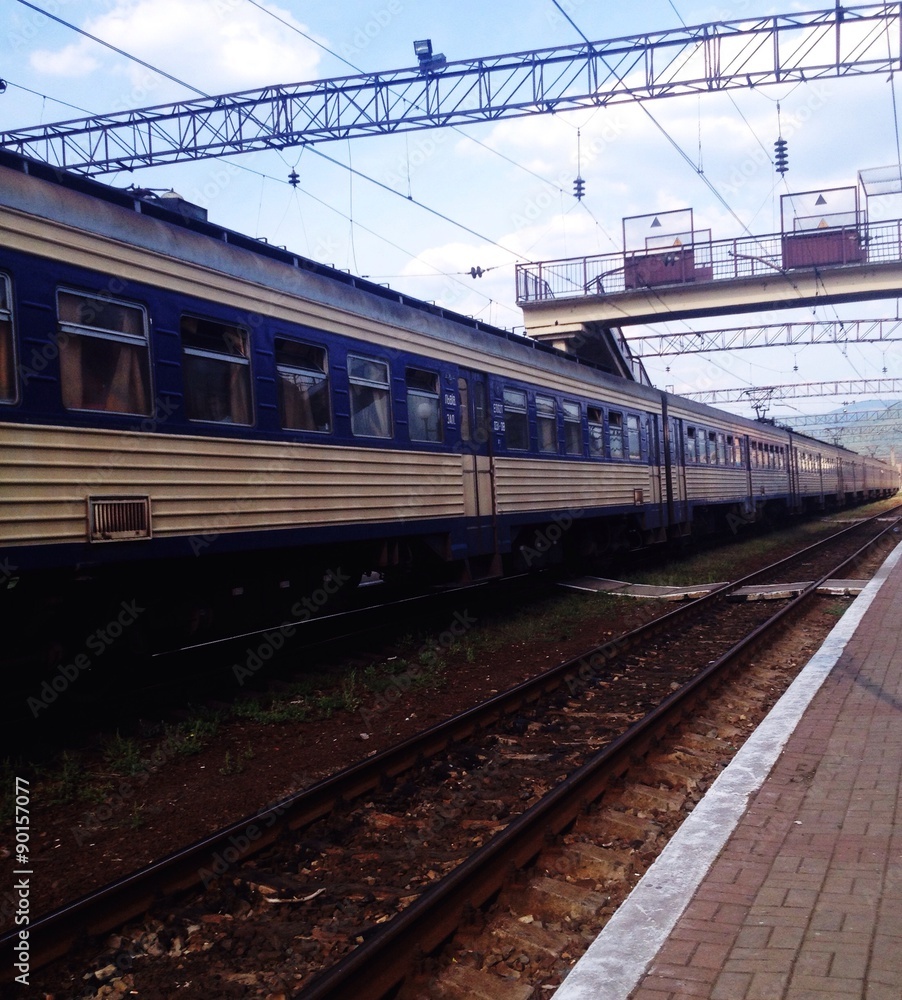 a train is on the railway station