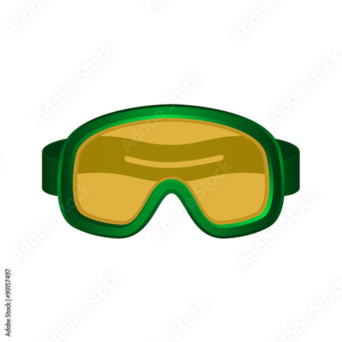 Ski sport goggles in dark green design