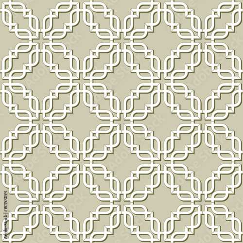 Vector Abstract Seamless Geometric Islamic Wallpaper. 