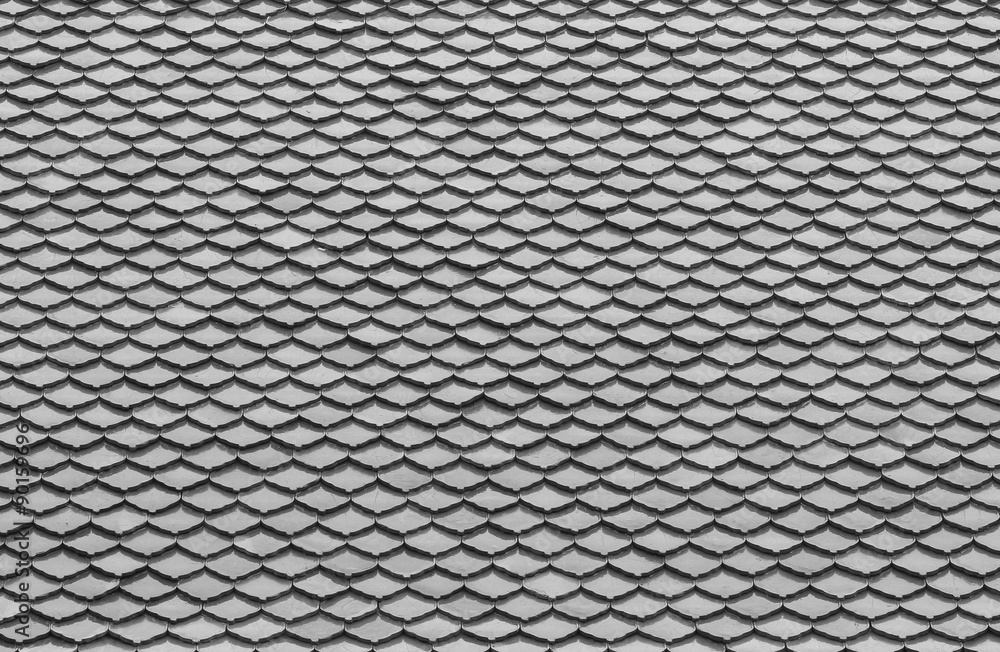 Tile roof of Buddhist temple black and white Tile roof of Buddhist temple black and white