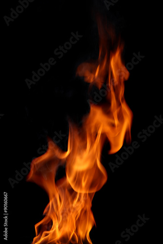 Fire flames on a black background © rcistockk