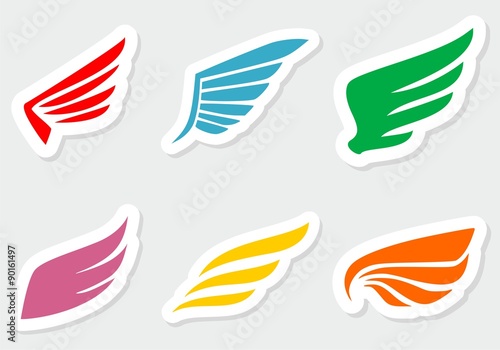 Different wings stickers color