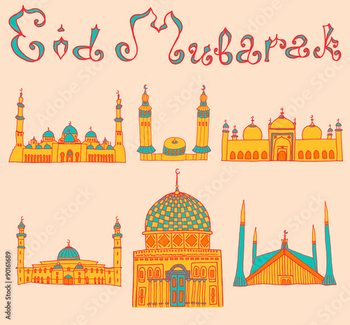 doodles of mosques