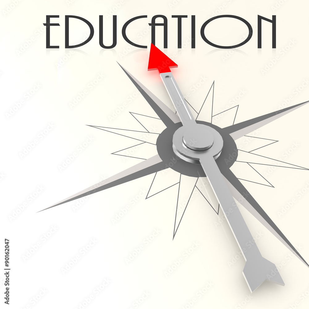 Compass with education word Compass with education word