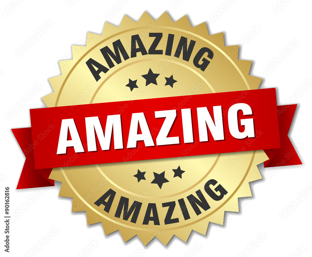 amazing 3d gold badge with red ribbon amazing 3d gold badge with red ribbon