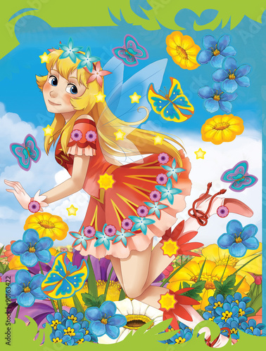 Cartoon fairy princess - illustration for the children