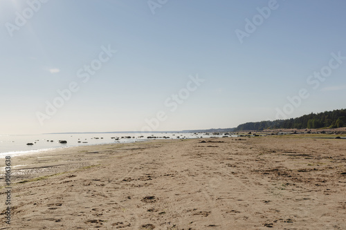 baltic sea coast beach in summer day