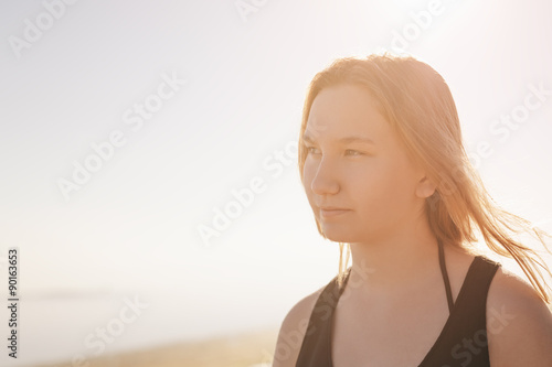 Wallpaper Mural portrait of happy teen girl on beach Torontodigital.ca