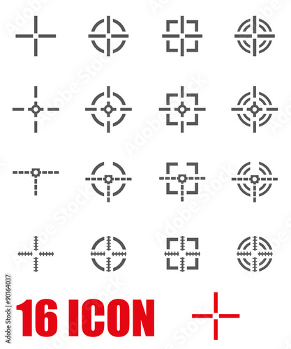 Vector grey crosshair icon set