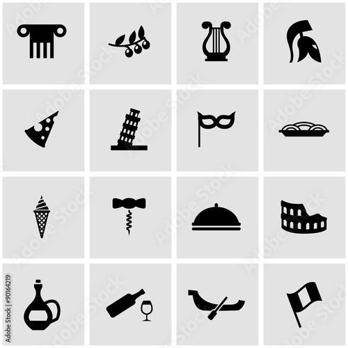 Vector black italian icon set