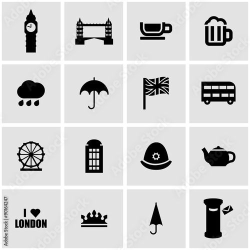 Vector black london icon set