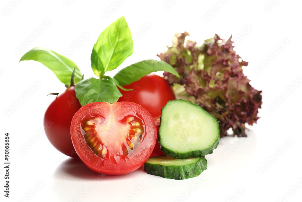 Fresh vegetables isolated on white Fresh vegetables isolated on white