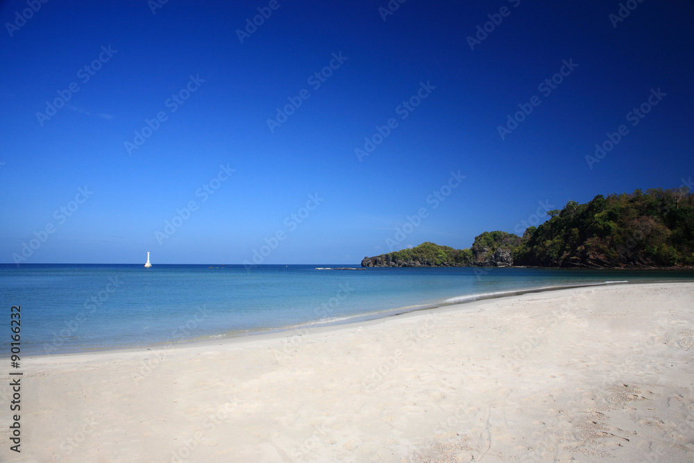White beach at sea coast of Tatutao Island, Andaman sea, Thailan