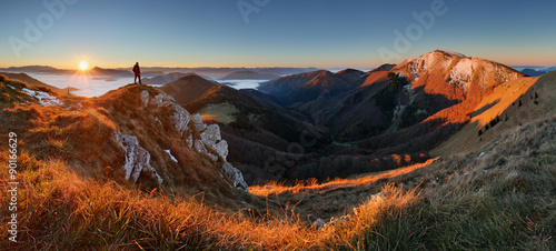 Mountain panorama before sunrise in Slovakia © TTstudio