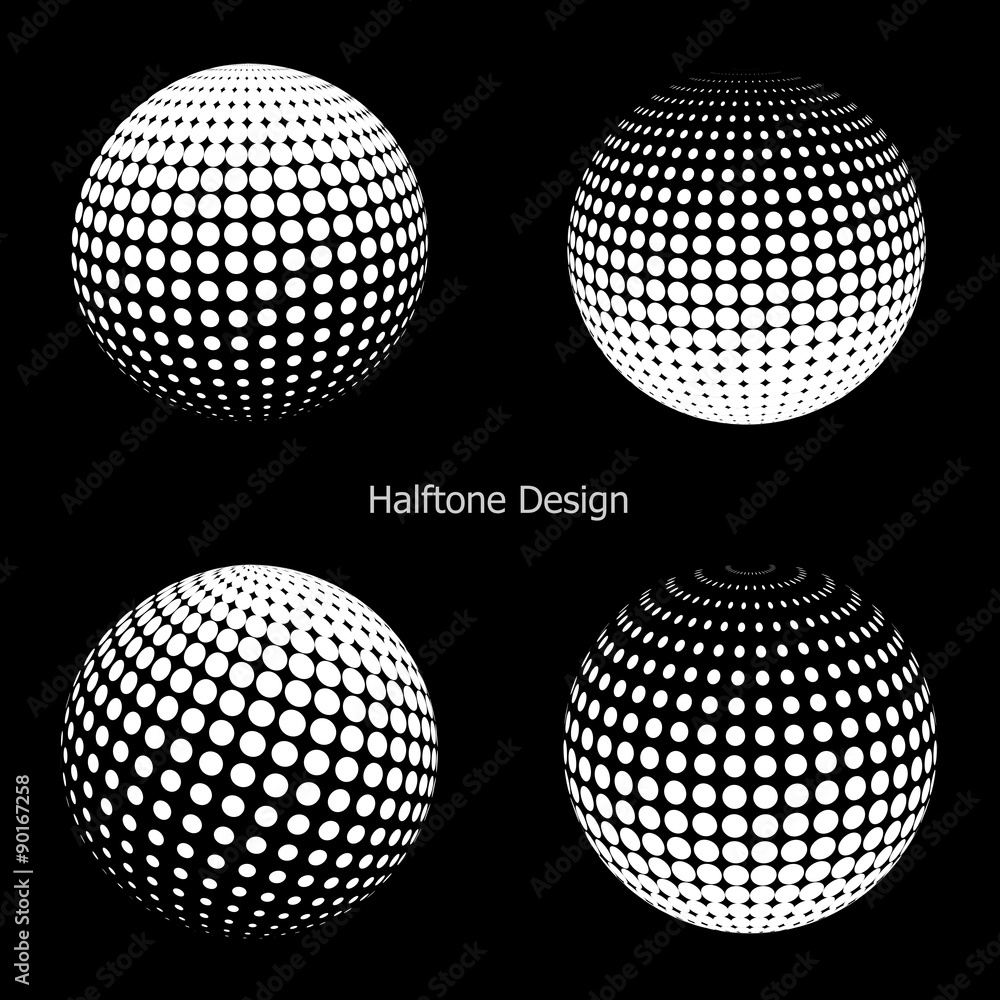 3D vector halftone spheres