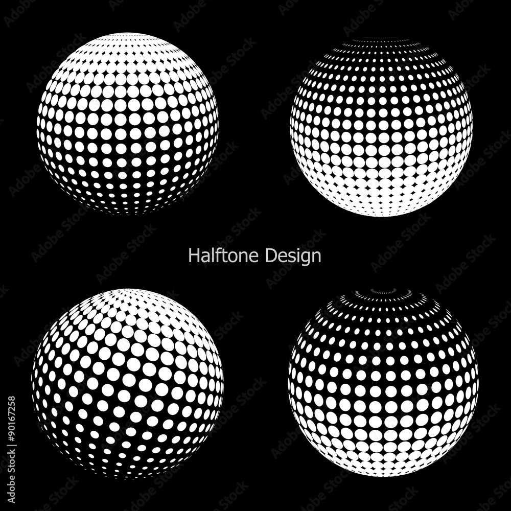 3D vector halftone spheres 3D vector halftone spheres