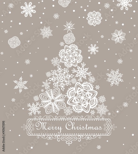 Retro paper xmas greeting pastel card