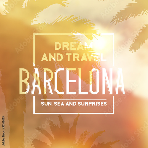 Barcelona travel print.