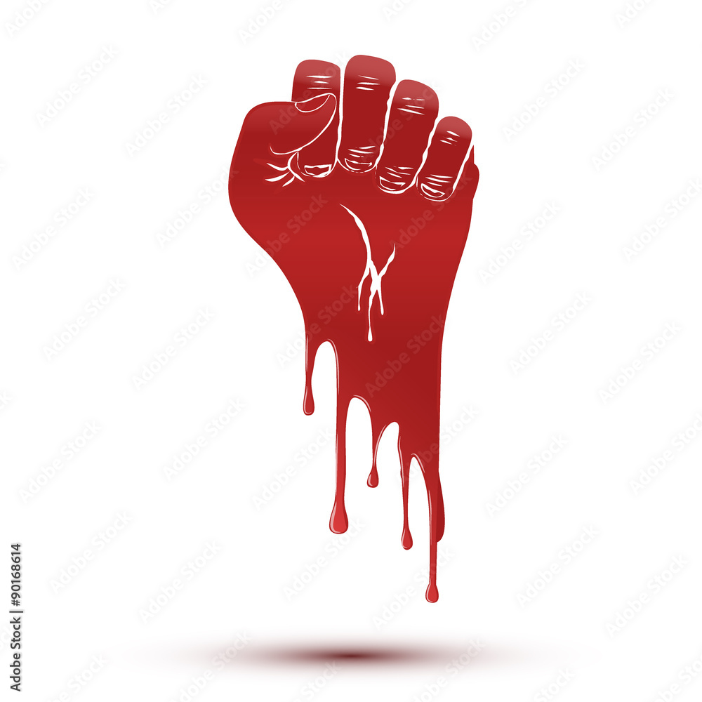 Vecteur Stock Symbol blood flow of clenched fist held in protest. | Adobe  Stock