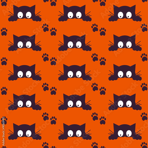 Happy Halloween Background. Seamless pattern. Vector