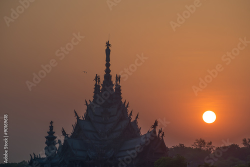 sunshine at The wooden sanctuary of truth, buddhist, chinese, an