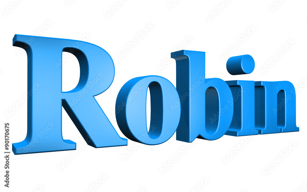 3D Robin text on white background 3D Robin text on white background