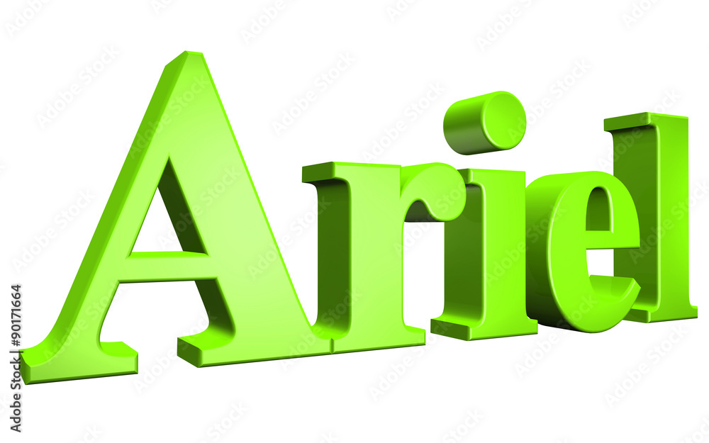 3D Ariel text on white background 3D Ariel text on white background