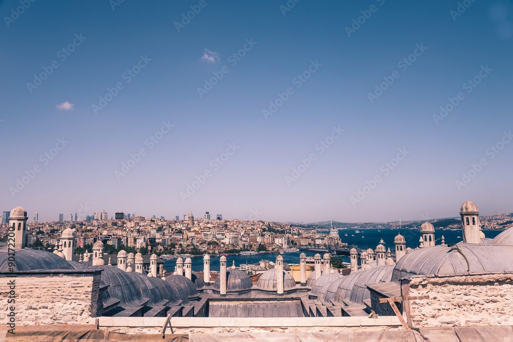 high view of bosphorous sea and Istanbul city