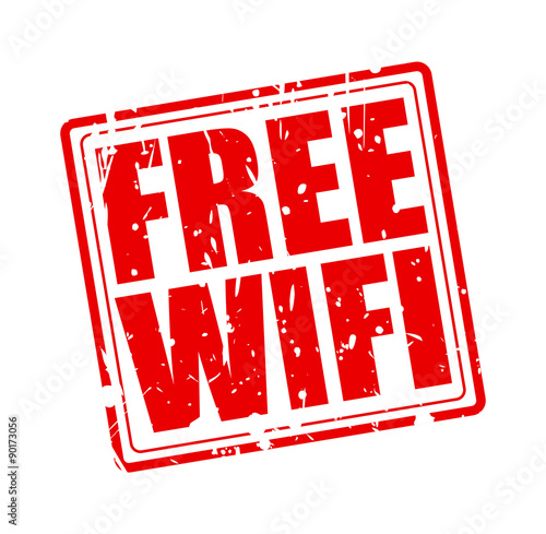 Free Wifi red stamp text